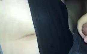 Trying near cum on sleeping wife&rsquo_s ass