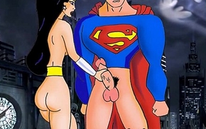 Batman and Superman famous toons lovemaking