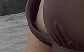 REAL: Sweet Beach Spying Nipple Down Bikini