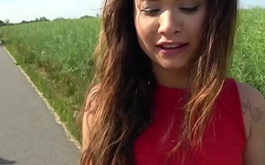 Public Agent Sexy Spanish beauty fucked in a field for cash