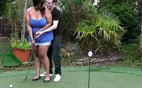 Super-busty ebony BBW pleases an young dude