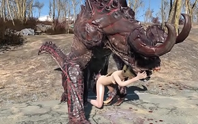 Fallout 4 Katsu and the Deathclaw