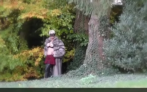 Vanessa in Furs - Outdoor Flashing her pussy in a park - Milf Mature Cougar