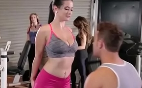 Beautiful russian bird workout sex in gym