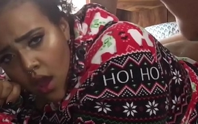 CHRISTMAS WHORE Receives FACEFUCKED AND SPANKED